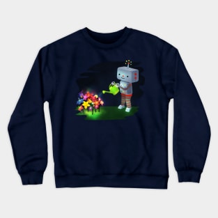 Kawaii Robot and Garden Crewneck Sweatshirt